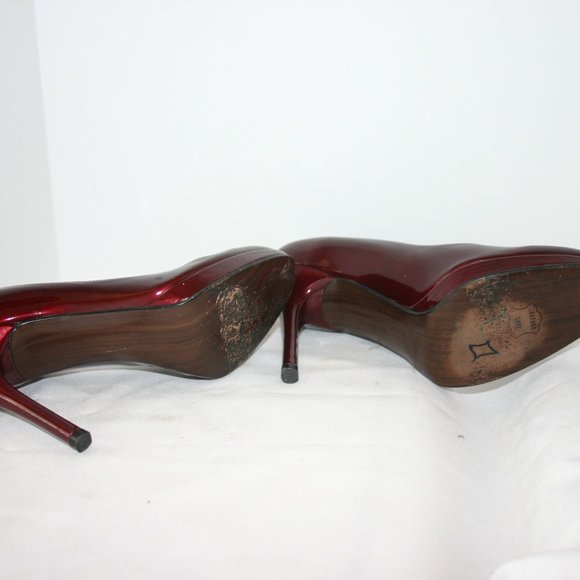 Stuart Weitzman Deep Red Spike Heel Platform J-893 - Picture 6 of 8